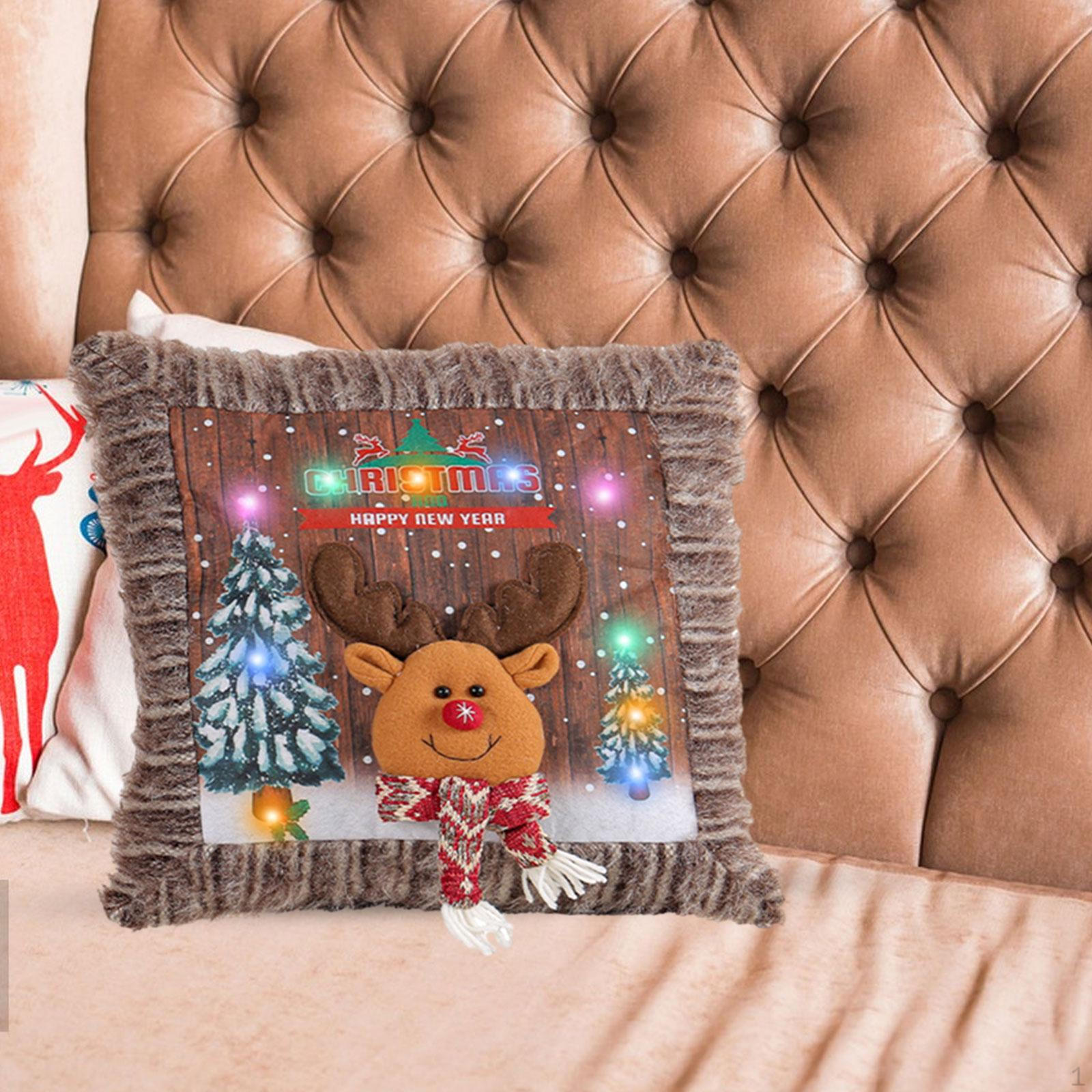 

Рождественский чехол для подушки, декоративный модный плюш, светящийся