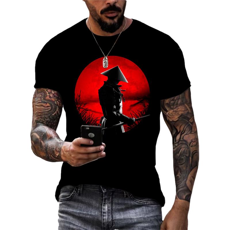 Estate Retro Cool Warrior magliette grafiche per uomo Moda Casual Personalità Tough Guy 3D stampato O-Collo Manica corta Tees Tops