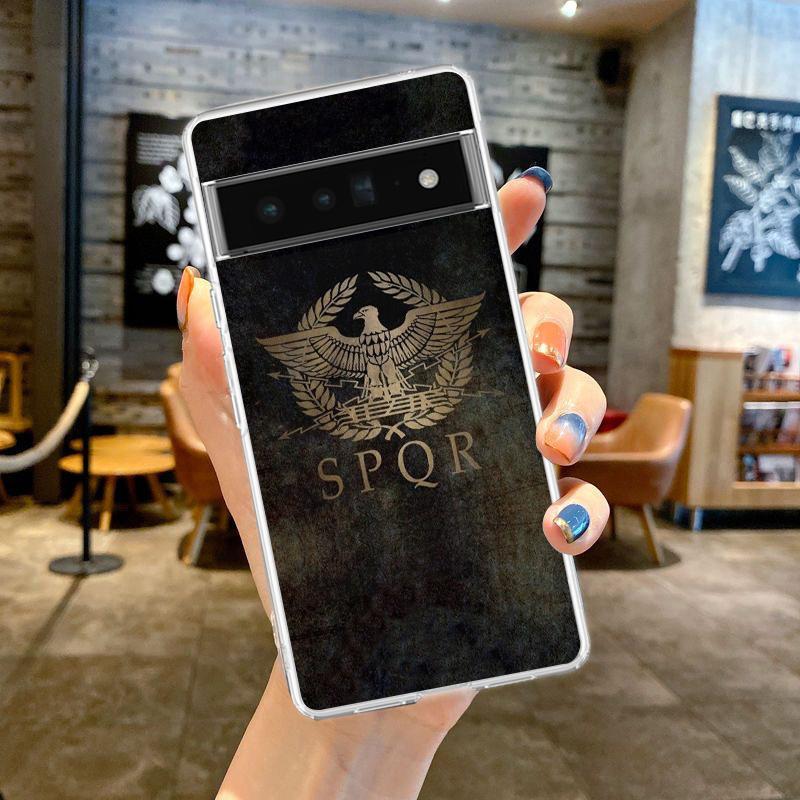 

Phone Case For Google Pixel 10 9 8 7 6 9A 8A 7A 6A 5 4 5A 4A 3A Pro XL Soft Clear TPU Transparent Cover Roman Empire Emblem Google Pixel 7
