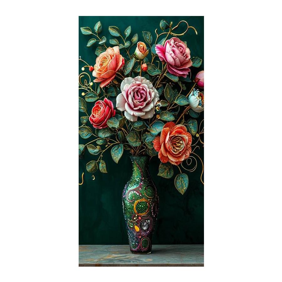 Still Life Flower Vase Large Size Diamond Painting Floral Diy Full Square Round Drill Rhinestone Embroidery Mosaic Cross Stitch Kits