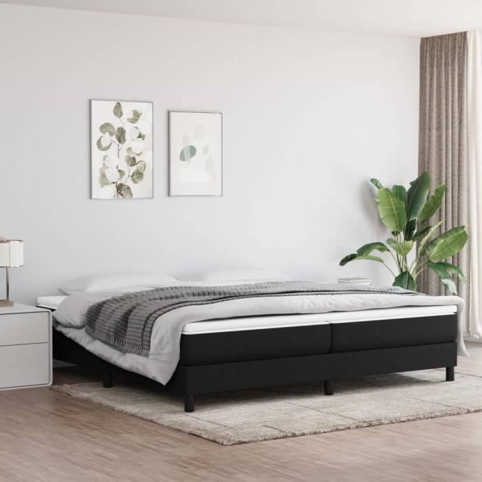 3144103 vidaXL Divan Bed with Mattress Black 200x200 Cm Fabric