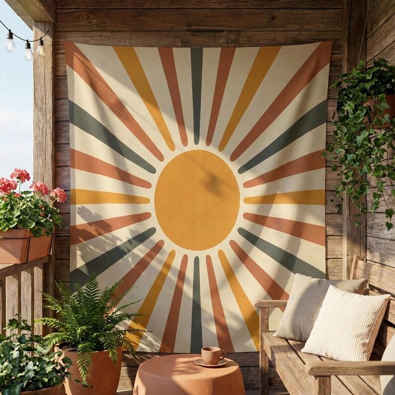 Sunrise pattern tapestry 75x100 чёрный