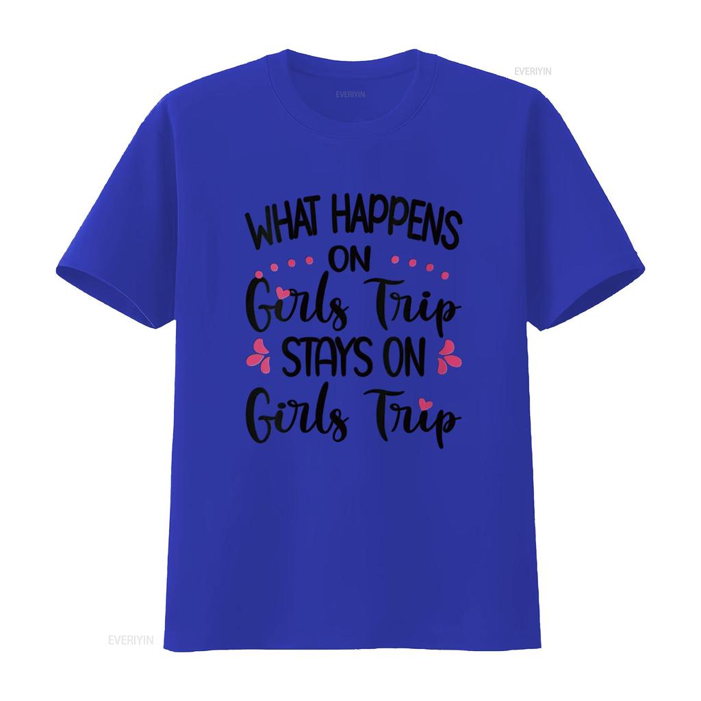 Womens What Happens On Girls Trip Stays Travel T Shirt vintage Washed streetwear Stretched Soft homme Unisex designer clothes