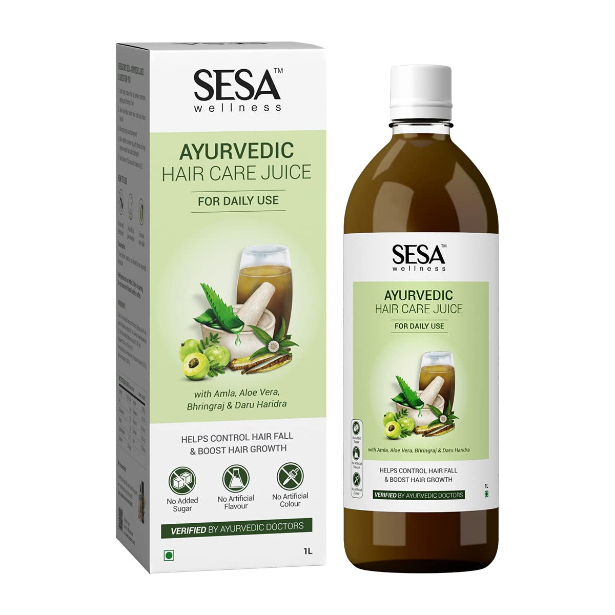 

Sesa Ayurvedic Hair Care Juice For Hair Fall Control & Hair Growth 1L Pack Of 1 Natural Daily Drink For Strong Healthy Hair