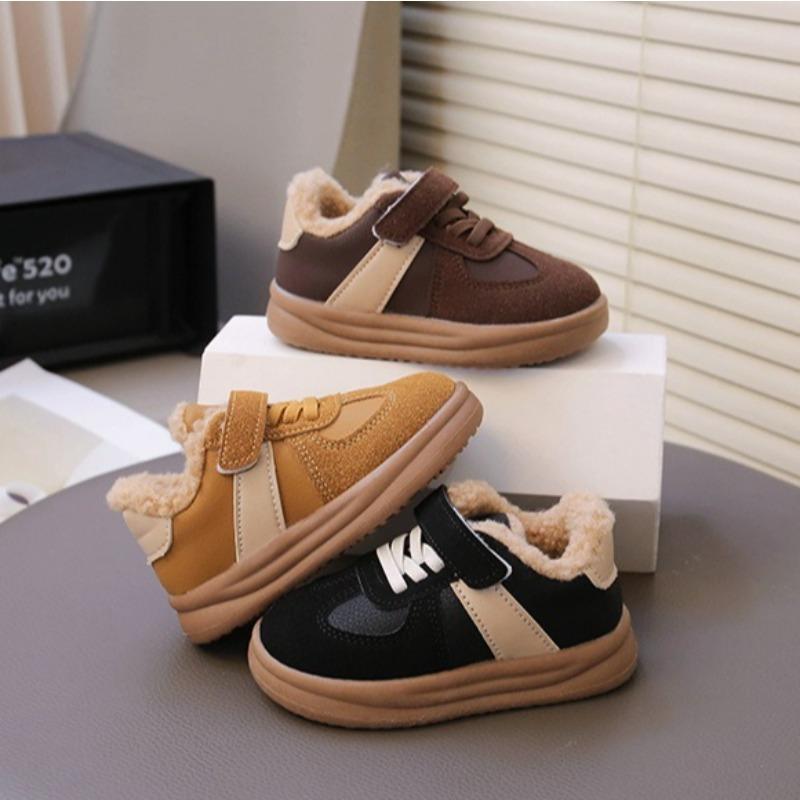 Children's Winter Boots Boys' & Girls' Fleece-Lined Warm Shoes with Shearling, Casual Kids Shoes for Baby Baby Shoes