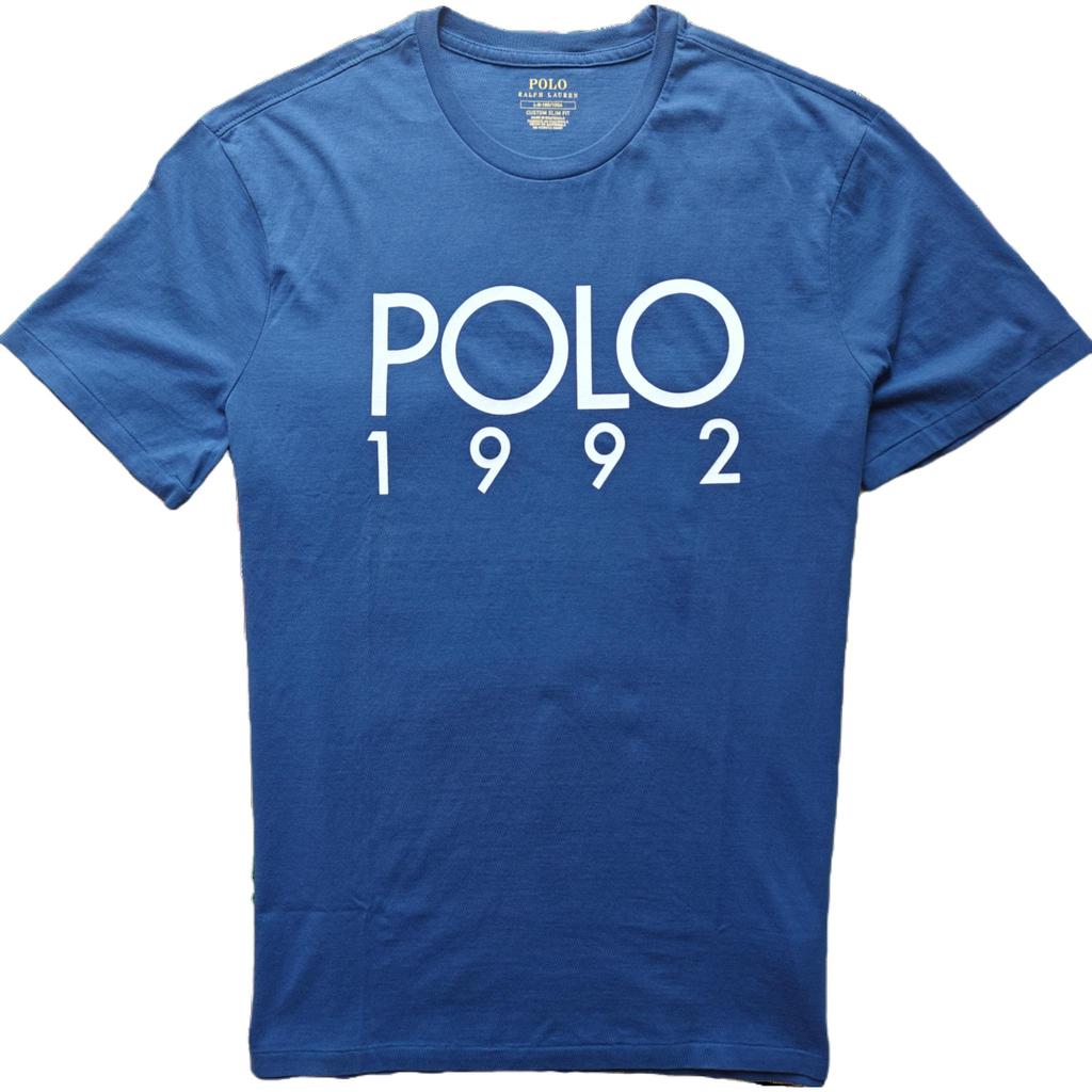 Polo Ralph Lauren Logo Letter Print Crew Neck Short Sleeve T-Shirt Men Tops Blue 710800998-001