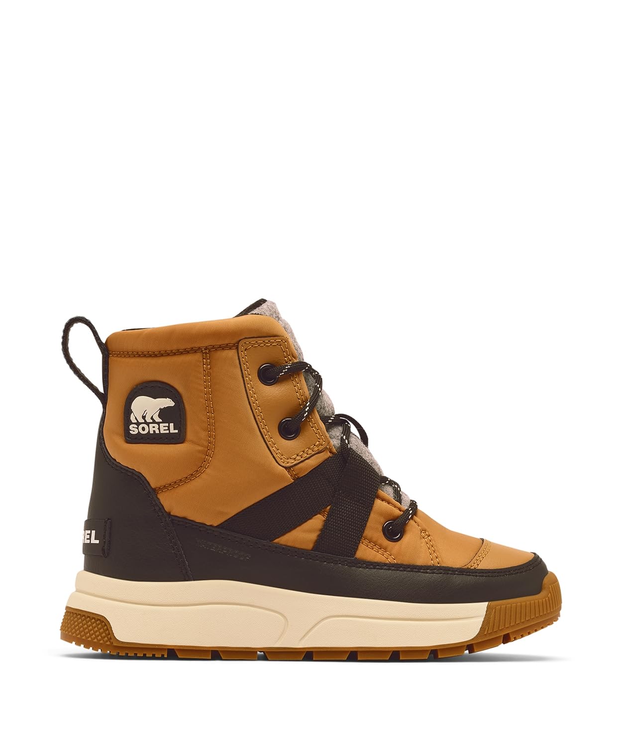 

Sorel Whitney 3 Mid Waterproof Size Tawny Black Kids Boots, 24.0cm, Buff,