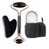 4-piece Facial Massage Tool Set, Including Roller Massager, Ice Bead Roller and Scraping Board, with a Toiletry Bag