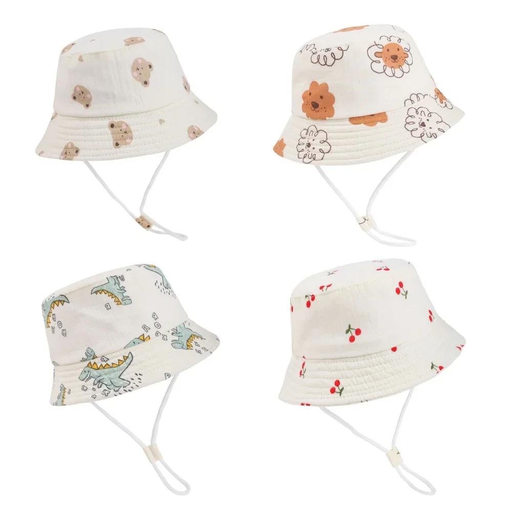 Panama Summer Cotton Yarn Breathable Baby Boys and Girls Sun Hats Toddler Beach Cap Kids Fisherman's Hat Baby UV Protection Cap