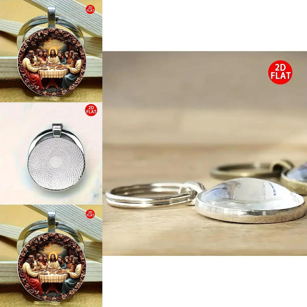 Jesus Letztes Abendmahl Glasanhänger Schlüsselanhänger Mit Modernem Minimalistischem Design Für Religiöses Geschenk