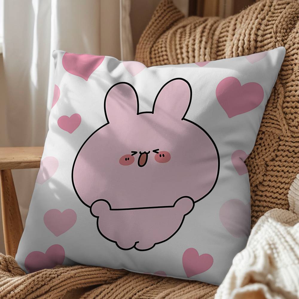 soft round Naughty Rabbit Asamimichan Pillow Case Living Sofa Cushion Cover Suitable For Home Bedroom Room Decoration