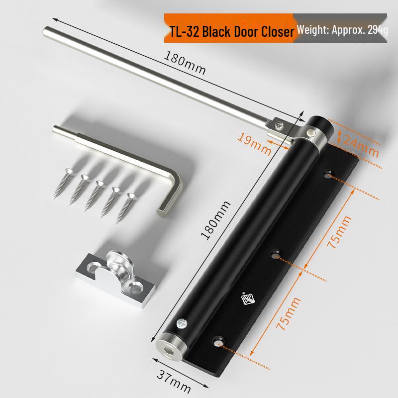 Aluminum Alloy Hydraulic Buffer Fireproof Door Closer for Silent Double Swing and Anti-theft Doors.