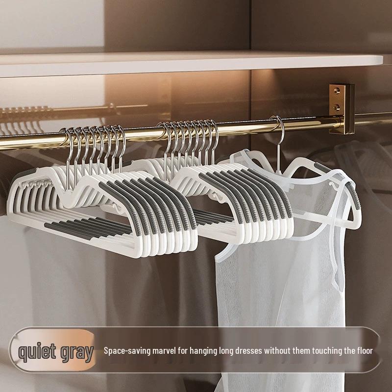 

Compact and Non-Slip Clothes Hanger: Space-Saving, No Shoulder Bumps, Perfect for Drying Wet and Dry Clothes in Dorms.
