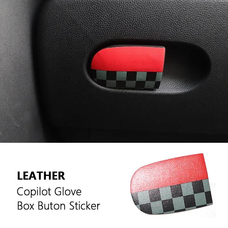 1PC Car Glove Box Handle Decorative Storage Box Leather Sticker For MINI COOPER S For F55 F56 F57 F54 F60 Car Interior Stickers