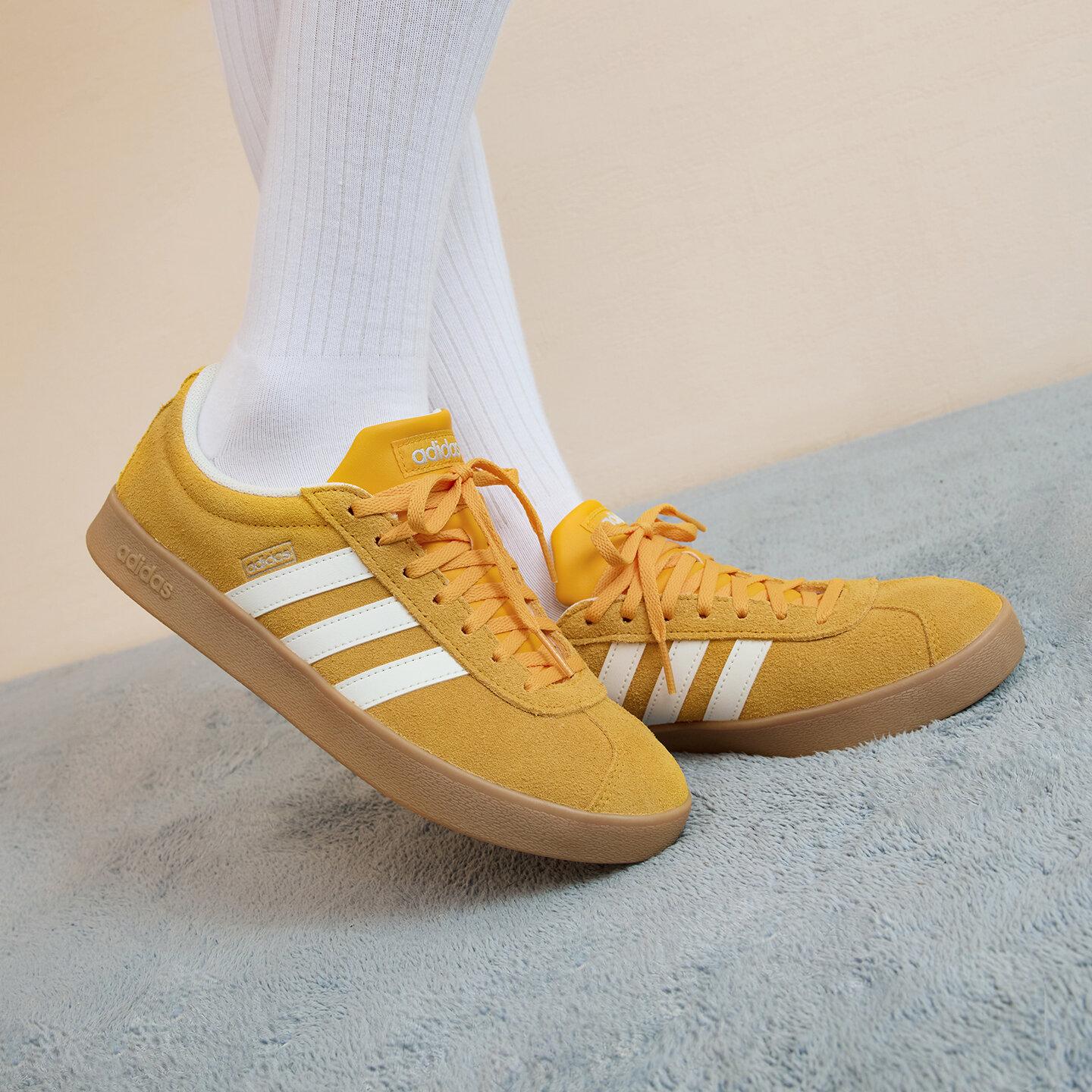 Adidas VL Court Classic  Yellow White Gum  35.5