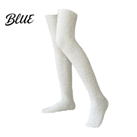 Skin Friendly Plush Hosiery 1 Pair Fuzzy Thigh High Socks for Women Long Soft Fleece Fluffy Sleep Leg Warmer Thickened Over The Knee Stockings,
