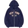 European & American Style 2026 Women's Winter Hooded Letter Print Zip-Up Sweatshirt - Loose & Thick Streetwear Jacket