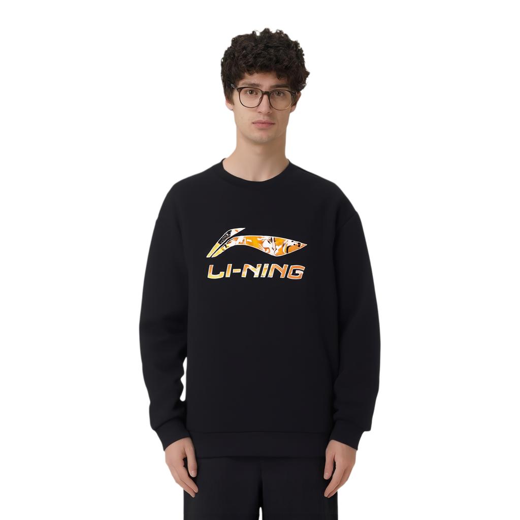 Li Ning Sweatshirts Unisex Black Crew Neck Moderate Regular AWDVH35-7