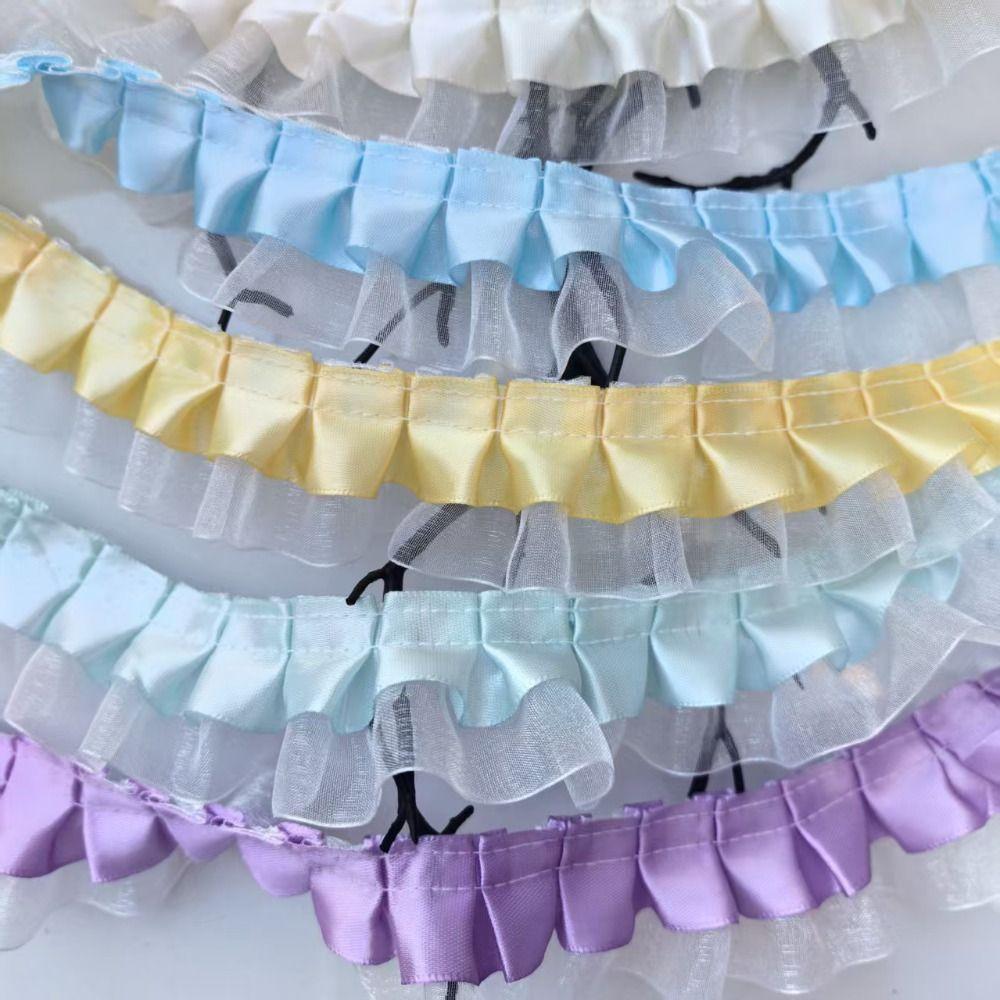 Multiple Colors Lace Ribbon Pleated Decorative Trim Clothing Decoration Lace Trim  Dress Decorative