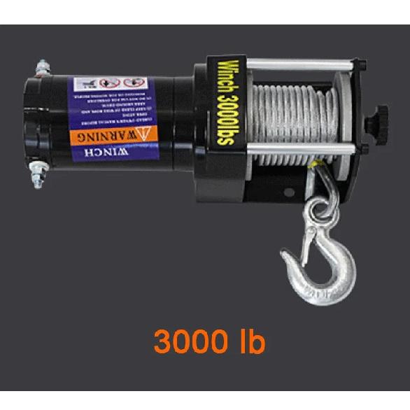12V 24V Portable Electric Winch Steel Cable Winch 3000lb Power Winch ATV Trailer Winch for off-road Vehicle Recovery Boat
