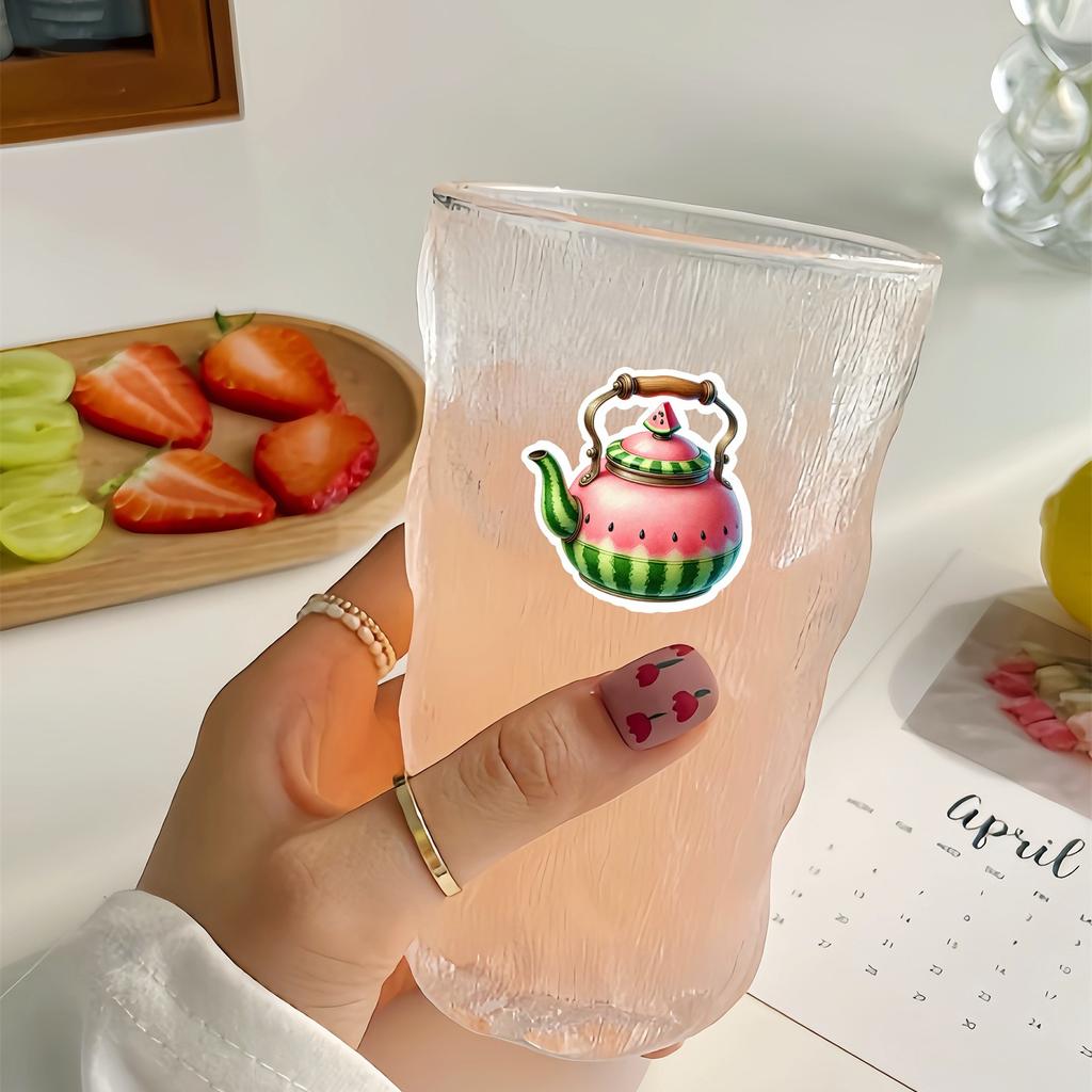 18pcs Creative Self-made Fruit Flower Tea Kettle Scrapbooking Stickers/decorative /DIY Craft Photo Albums Planner Stickers