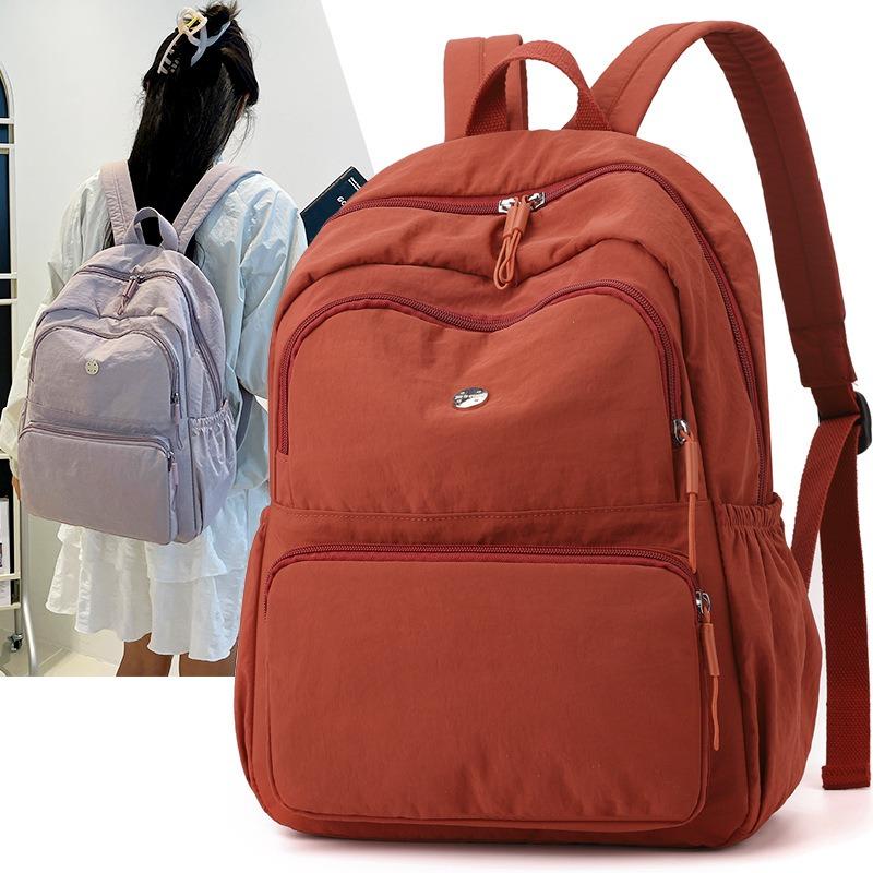 Backpack Women's Autumn New Travel Backpack Women's Nylon Bag Simple Versatile Casual Large Capacity School Bag