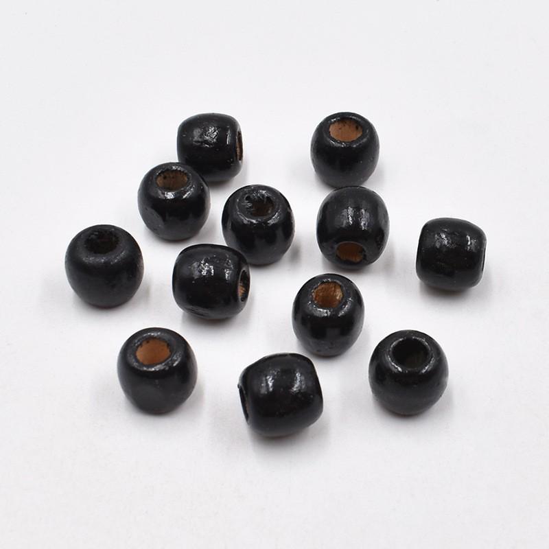 12MM Large Hole Colored Wooden Barrel Beads for DIY Children's Beading, Dreadlocks, and Braiding Accessories.