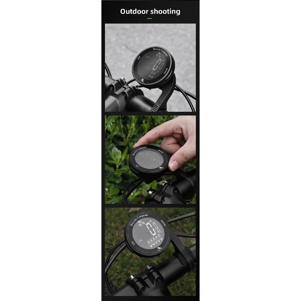 ESLNF Wireless Bike Computer Waterproof Bicycle Odometer Multi Functional LCD Screen Cycling Mountain Bike Speed Meter