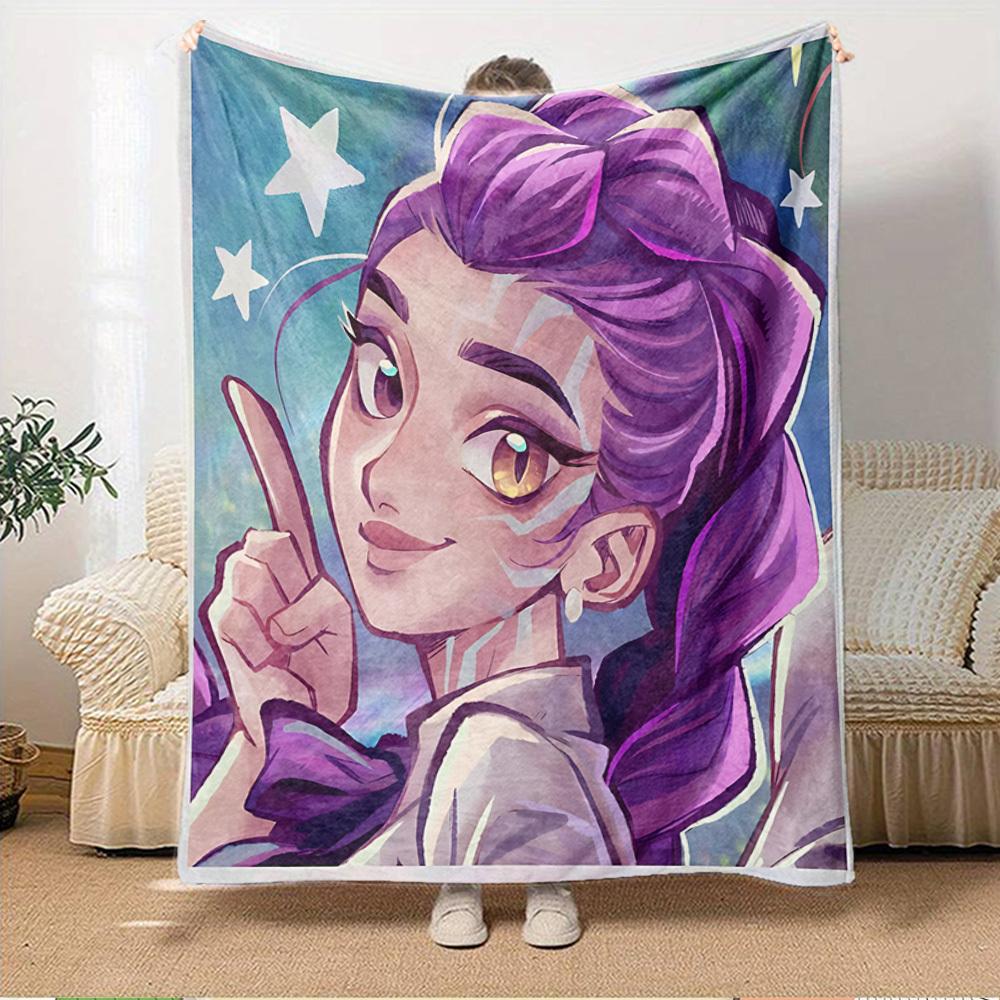 K-POP Anime Girls Group  Four Seasons Soft Warm Blanket  All-Season Thick Knit Polyester Bedspread for Bed, Camping, Travel  Perfect Gift