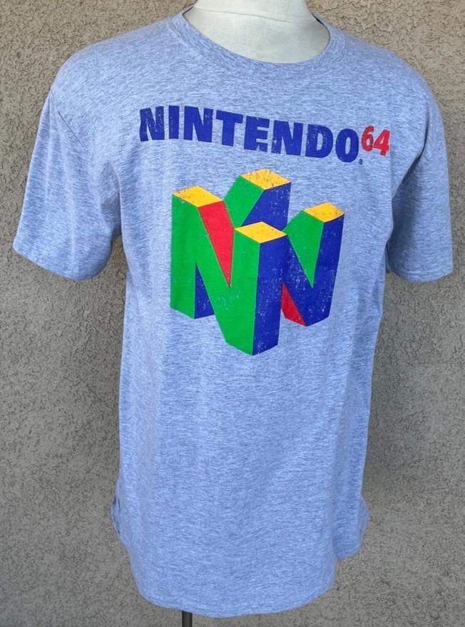 Nintendo 64 Retro Video Game 2018 Gray Short Sleeve Crew T-Shirt Mens XL * NWT Unisex T-Shirt