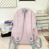 Women's Nylon Backpack Letter Large Capacity Student Schoolbag Color Block Backpack