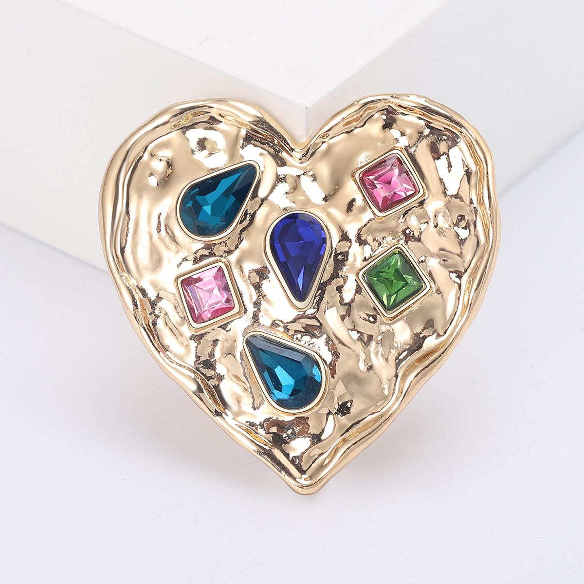 

Valentine s Day Fashion Rhinestone Heart Brooches for Women Enamel Love Pins Keychain Event Party New Gifts Jewelry Accessories