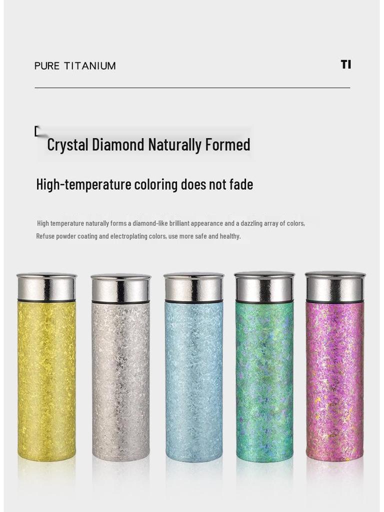2025 Titanium Insulated Cup: Crystal Finish, Lightweight, Simple Business Style, Includes Gift Box