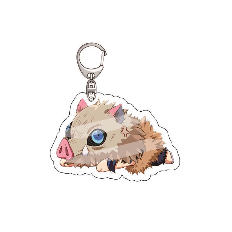 Anime Acrylic Keychain Pendant Demon Slayer Kimetsu No Yaiba Accessories Creative Ornament Hanging Charm Gift For Fans Cosplay Carry Mini Lightweight