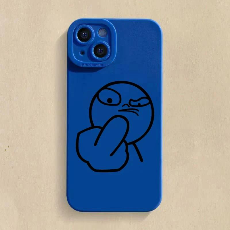 Phone Case For iPhone 14 Pro Max 15 11 12 13 Pro Mini XS XR X 7 8 Plus SE 2022 Funny Cartoon Man Soft Silicone Bottom Cover