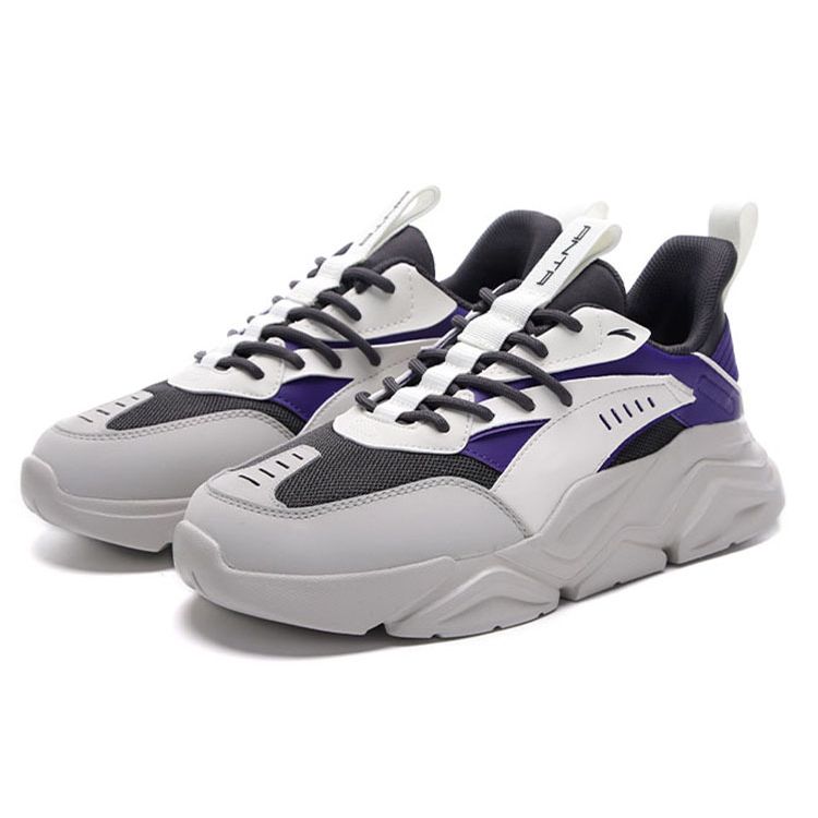 Anta Lifestyle Series Fabric Synthetic Leather Non-Slip Wear-Resistant Breathable Lightweight Low-Top Sports Casual Shoes Men sneaker 912038820-7