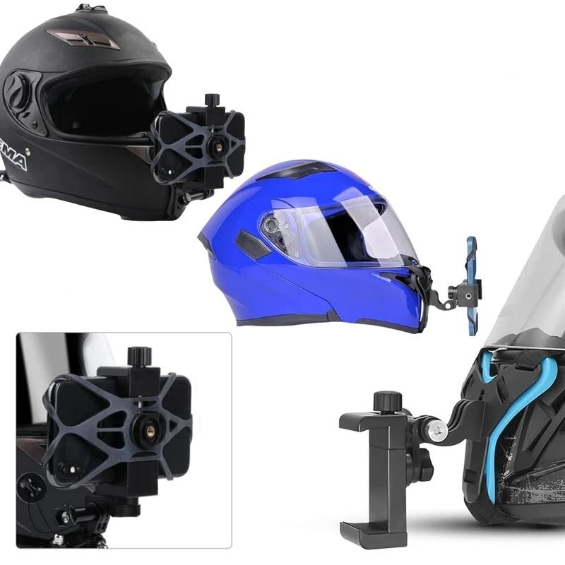 Motorcycle Helmet Mount 360° Rotating Phone Holder for GoPro Hero 12-7 Insta360 DJI AKASO SJCAM Sports Camera Accessories