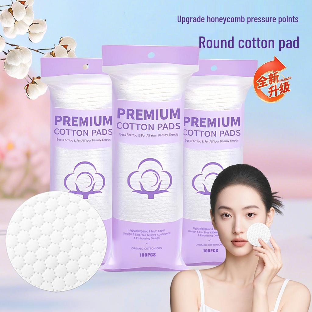 Cross-Border Cotton Makeup Remover Pads - Thick, Disposable, Skin-Friendly