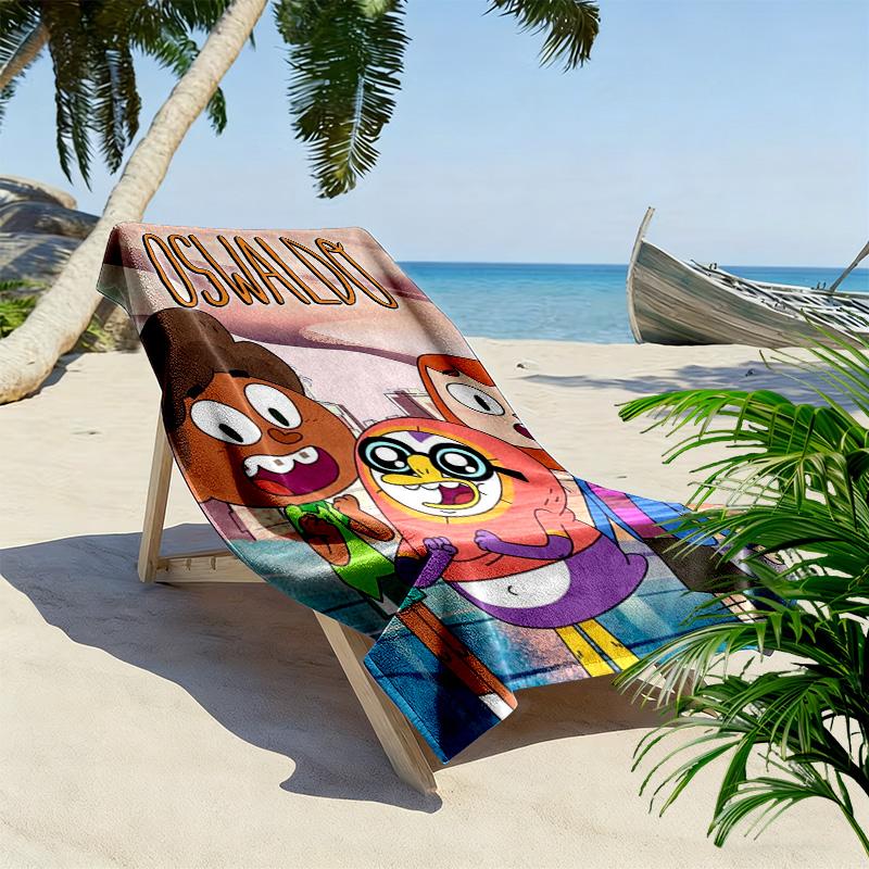 Oswaldo 2D Flat Print Beach Towel, Large Soft Quick Dry Towel for Beach Camping SwimmingSSTJ0917202