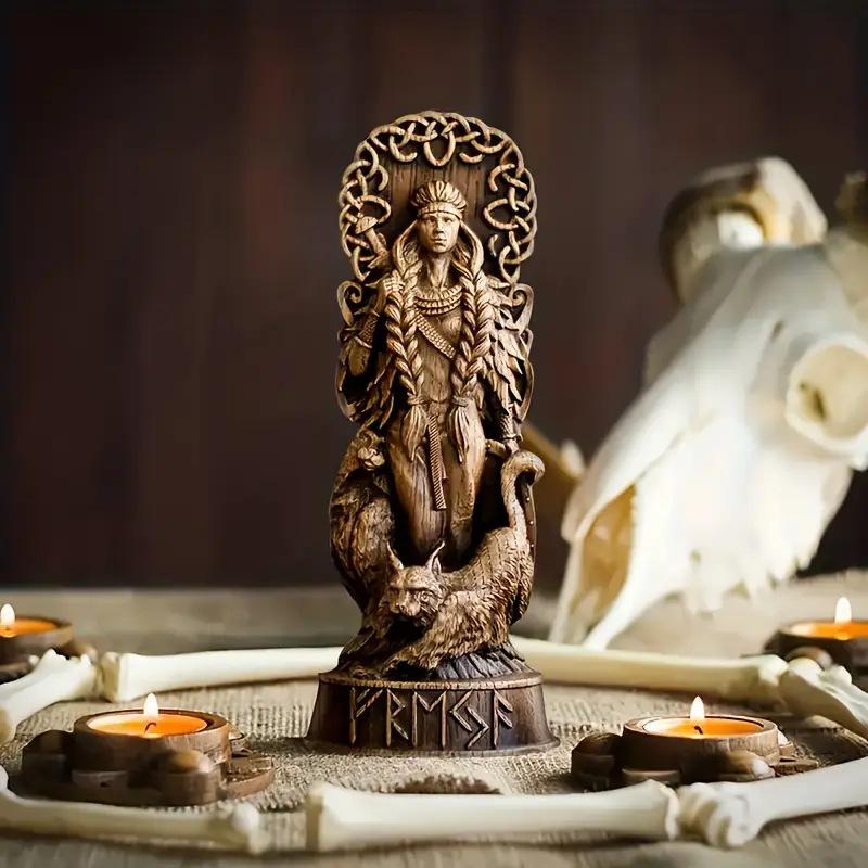 Nordic Mythology Resin Statues: Tree Resin Ornaments for Home & Study Decor