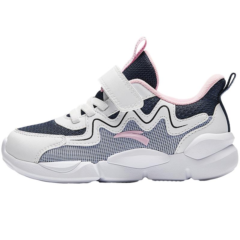 Anta Kids Synthetic Leather Mesh Fashion Versatile Lightweight Wear-Resistant Low-Top Running Shoes Kids sneaker Blue White A22449970-1