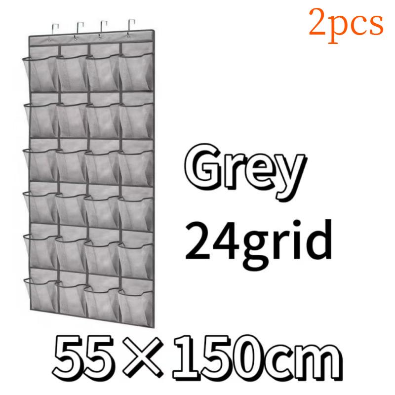 12/24Pockets Over The Door Rack Large Mesh Pockets Hanging Shoe Organizer for Closet Hanging Shoe Rack Holder Hanger Storage Bag