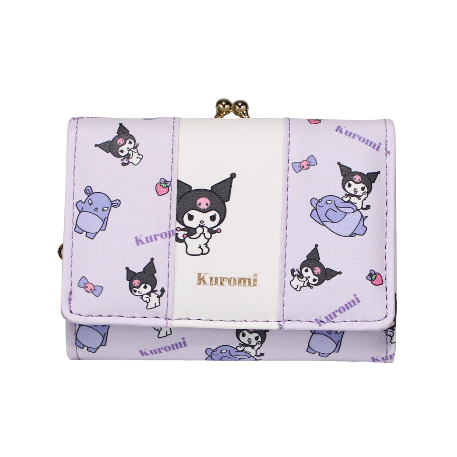 

кошелек с Sanrio Kuromi [Aldi] тройного сложения с застежкой, Персонажи, SR36-2, Женский,