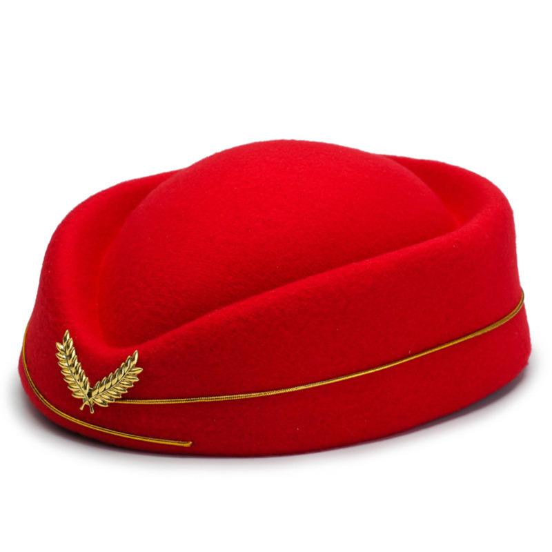 Air Hostesses Hat Stewardess Hat Beret Hat Women Formal Uniform Caps Accessory Party Hats Costume Accessories