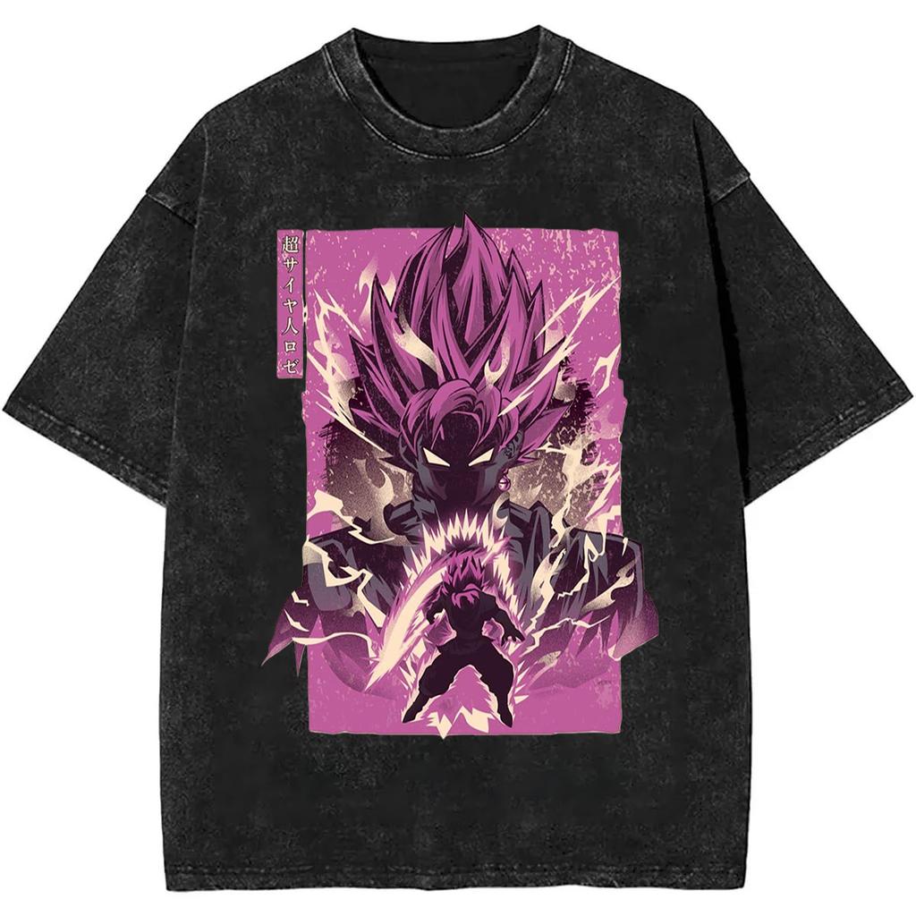New  Dragon Ball Super Saiyan  Quality TShirt Men and Women Cotton Vintage Washed Print Retro Streetwear Sports Tops
