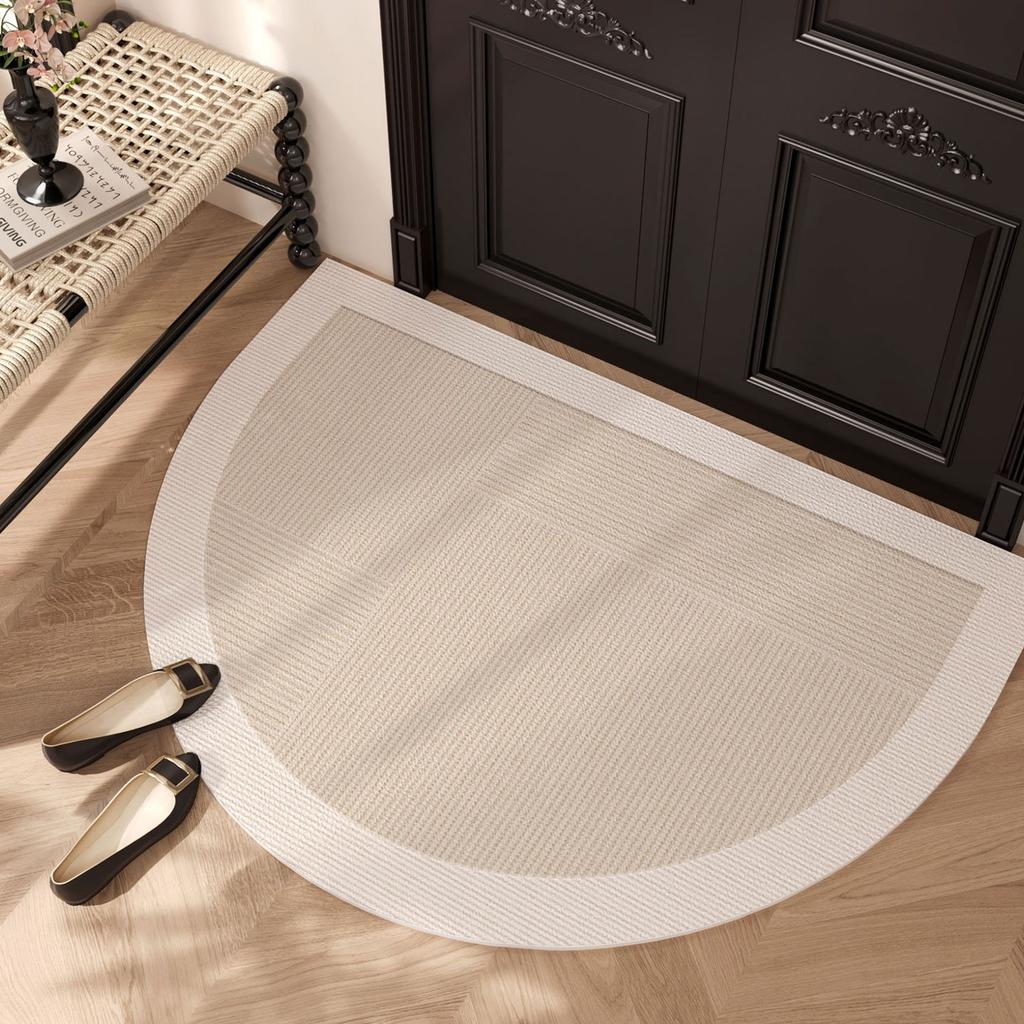 Entrance Door Mat Non-slip Wear-resistant Dirt-resistant Carpet Semi-circular Simplic Texture Garden Rug Outdoor Home Decor Mats
