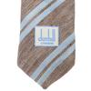 Used Dunhill Tie Herringbone Linen/silk Gurege Light Blue Regimental