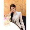 2026 Spring New White Striped Tie-Up Shirt with Unique Design, Versatile French-Style Chic Top for Commuting