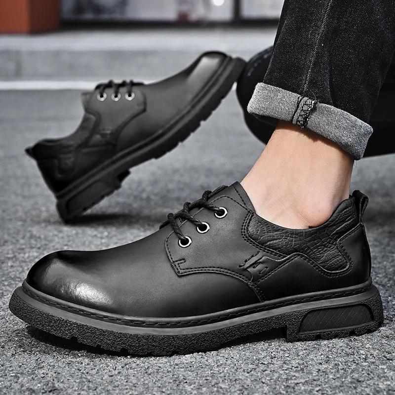 Мужская кожаная повседневная обувь ручной работы — фото 7