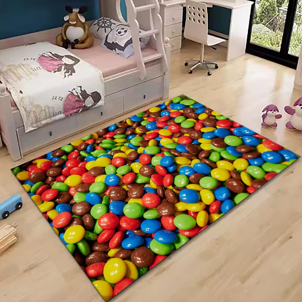 Children’s Educational Happy Life Playmat Rug Doormat Game Carpet for Bedroom Bathroom Playroom Fun Learning Floor Mat Safe Kids